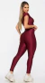 Conjunto legging e cropped canelado marsala. - comprar online