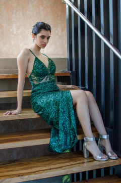 Vestido Jose Desafío verde combinado - comprar online