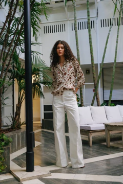 Pantalón Juli gabardina off white - Claudia Arias