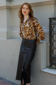 Camisa Milano estampam animal choco y moca - comprar online