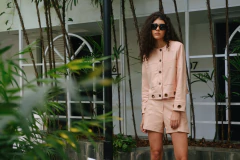 Campera Wanda pu graneado rosa palo