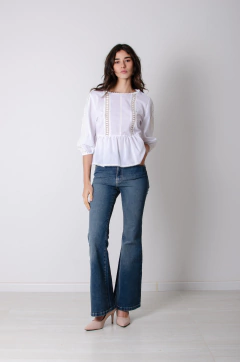 Pantalón semi oxford con elastano - Claudia Arias