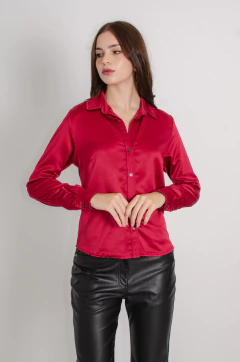 Camisa Pauli en seda bordeaux - comprar online