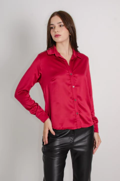 Camisa Pauli en seda bordeaux en internet