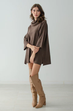 Polerón oversized chocolate mezcla angora