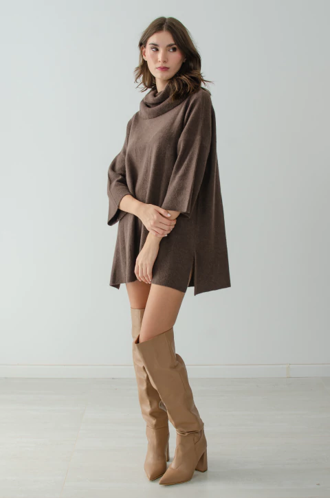 Polerón oversized chocolate mezcla angora