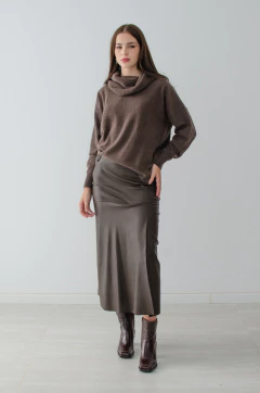 Polera mezcla angora chocolate