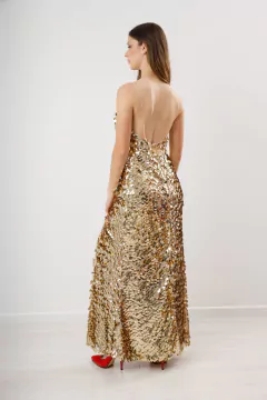 Vestido Star dorado bordado.Pre order- Consultar precio en internet