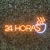 Luminária Painel Neon Led - 24 Horas Coffe 59x24cm