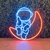Luminária Painel Neon Led - Astronauta na Lua 47x48cm