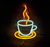 Luminária Painel Neon Led - Xicará De Café 14x21cm