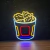 Luminária Painel Neon Led - Balde De Frango Frito 30x37cm