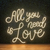 Luminária Painel Neon Led - All You Need Is Love 81x70cm