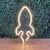 Luminária Painel Neon Led - Foguete c/ base 35x18cm