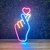 Luminária Painel Neon Led - Mão com Coração 40x19cm