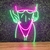 Luminária Painel Neon Led - Mulher de Biquini 36x50cm