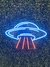 Luminária Painel Neon Led - Nave Alienigena 45x30cm