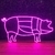Luminária Painel Neon Led - Porco Cortes 90x49cm