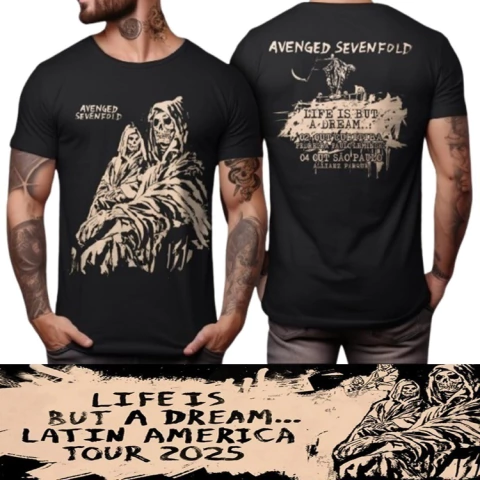 Camiseta Avenged Sevenfold - Latin America Tour 2025 (2) - Bomber