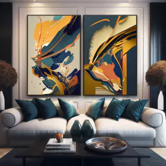 Quadros Duo Abstrato Absolute