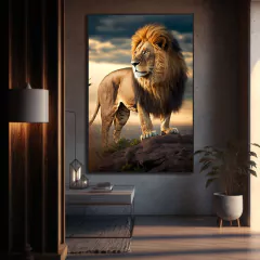 Quadro Leão no Penhasco