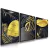 Quadros Trio Flowers Gold and Black na internet