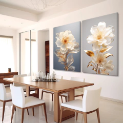 Quadros em Duo Flowers Golden