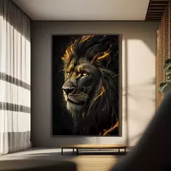 Quadro Leão Raios de fogo - comprar online