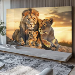 Quadro Familia De Leão Proteção E Força - comprar online