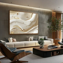 Quadro Abstrato Clean Bege - comprar online