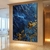 Quadro Abstrato Azul Detalhes Em Ouro - comprar online