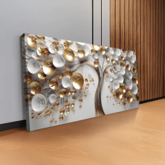 Quadro Arvore Dourada 3d