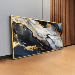 Quadro Abstrato Blue And Gold Ii