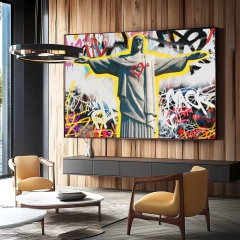 Quadro Cristo Redentor Street Art - comprar online