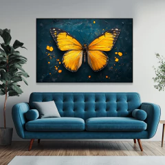 Quadro Borboleta Amarela Fundo Azul - comprar online