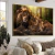 Quadro Familia De Leão 4 Filhotes