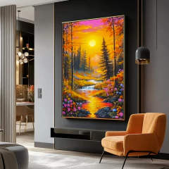 Quadro Lago E Nascer Do Sol - comprar online