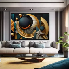 Quadro Abstrato Geometrico Comteporaneo - comprar online