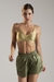 CONJUNTO DE SHORTS COM TOP FITNESS ALÇAS FINAS DE REGULAGEM IDEAL PARA BEACH TENNIS Ref.: 07029 VERDE MUSGO - TARRÊ