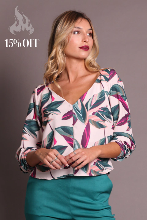 Blusa Pulso Hojas