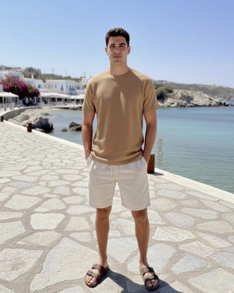 T-shirt tricot básica marrom claro - comprar online