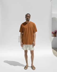 T-shirt Oversized suedine terracota - comprar online