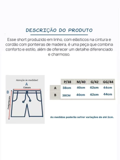 Shortinho linho básico ponteira madeira azul jeans - comprar online