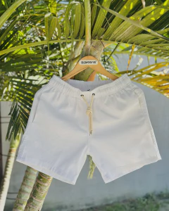 Shortinho linho clássico branco, ponteira metalizada - loja online