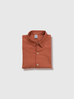 Camisa linho gola italiana terracota - comprar online