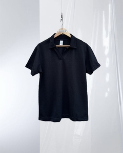 Camisa gola polo, tricot, preta - loja online