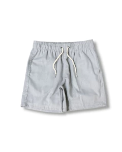 Shortinho linho clássico, cinza ponteira metalizada