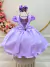 Vestido Infantil Lilás Busto C/ Apliques de Flores Renda na internet