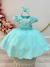 Vestido Infantil Verde Busto C/ Renda Laço Daminhas Festas
