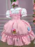 Vestido Bella Child Jardineira Doces - Doceria Rosa - Mirella Encanto Kids